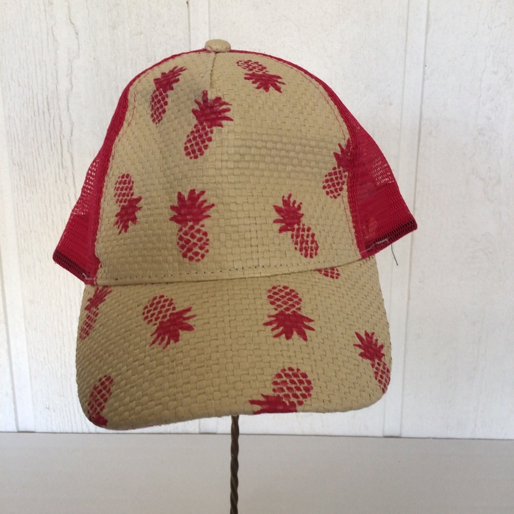RAMPAGE PINEAPPLE PRINT BASEBALL TRUCKER HAT NWT